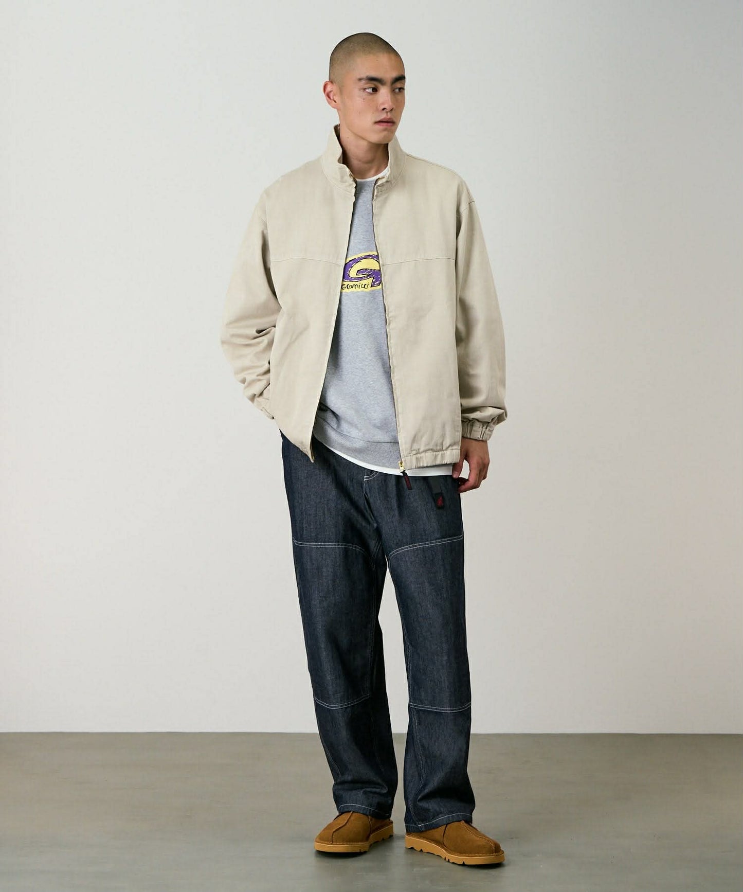GRAMICCI JACKET TWILL-AROUND - SAND PIGMENT DYED