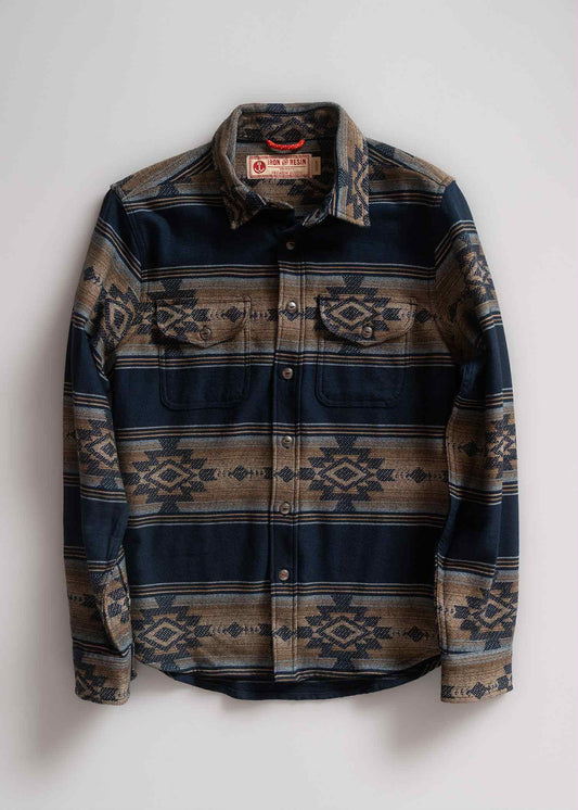 IRON AND RESIN KLAMATH FLANNEL SHIRT - NAVY