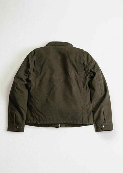 IRON AND RESIN CRUISER JACKET RAYMOND WAXED CANVAS WATERPROOF - OLIVE