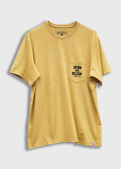 IRON AND RESIN KEEP ON SURFIN' POCKET TEE - GOLDENROD
