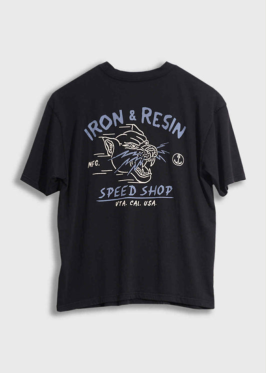 IRON AND RESIN SPEED SHOP POCKET TEE - BLACK