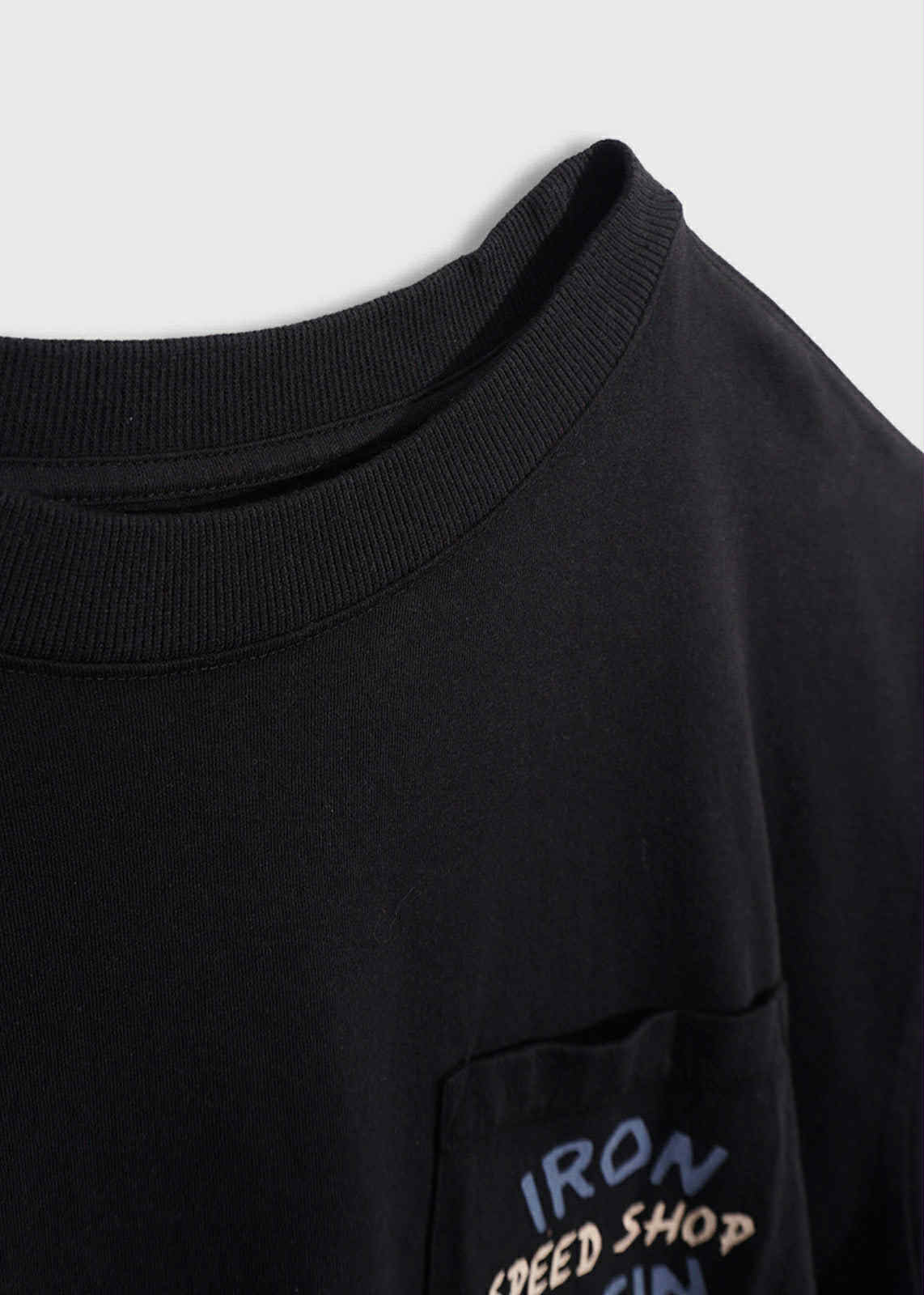 IRON AND RESIN SPEED SHOP POCKET TEE - BLACK