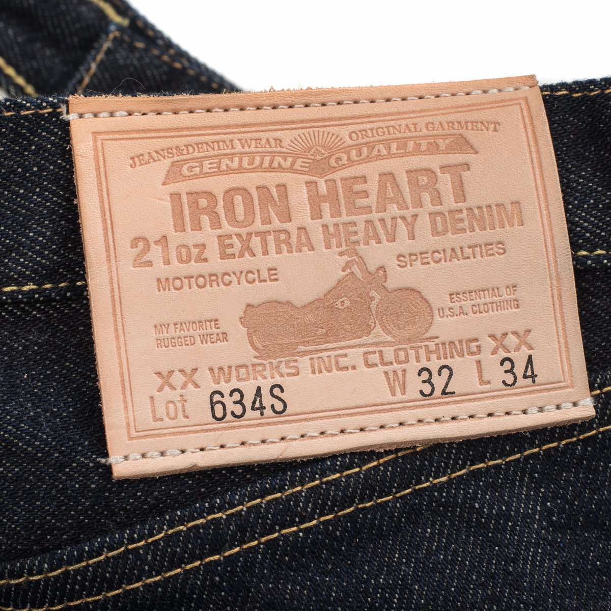 IRON HEART IH-634S-21 OZ STRAIGHT CUT JEANS - INDIGO