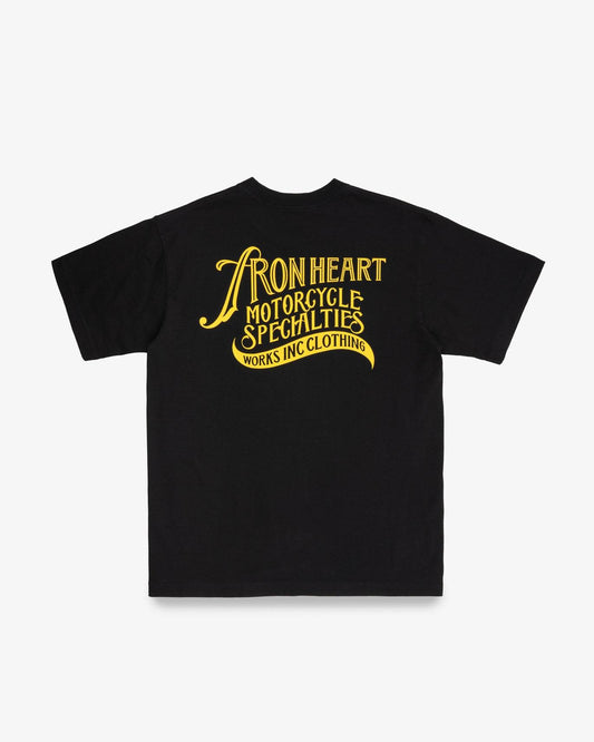 IRON HEART IHT-2501-BLK 7.5 OZ LOOPWHEEL CREW NECK T-SHIRT - BLACK