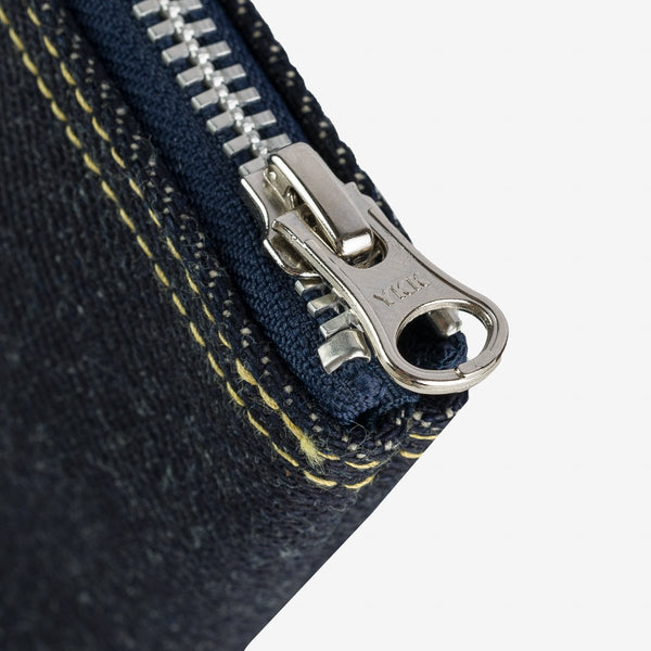 IRON HEART IHG-92 SELVEDGE DENIM ZIP-UP POUCH 21 OZ