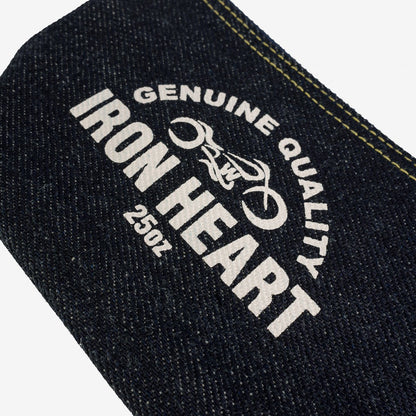 IRON HEART IHG-93 SELVEDGE DENIM ZIP-UP POUCH 25 OZ