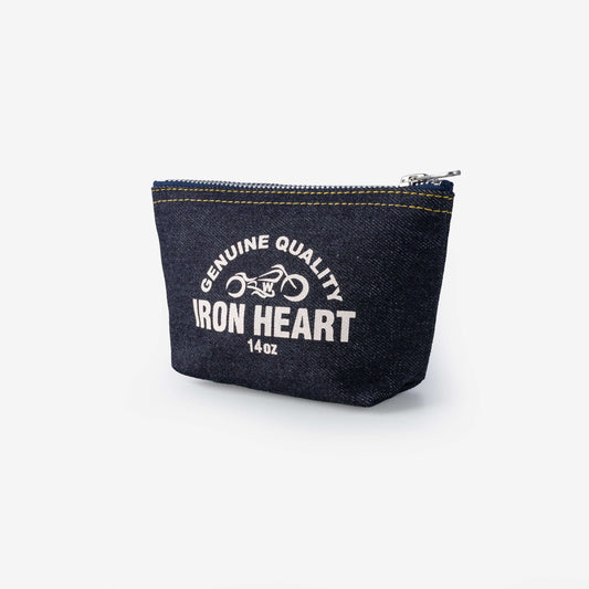 IRON HEART IHG-108 SELVEDGE DENIM ZIP-UP POUCH 14 OZ