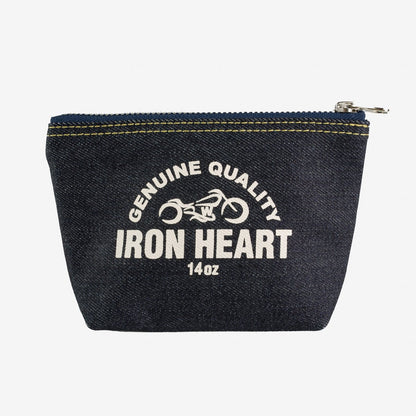 IRON HEART IHG-108 SELVEDGE DENIM ZIP-UP POUCH 14 OZ