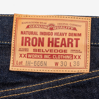 IRON HEART IH-666N 17 OZ SLIM STRAIGHT CUT JEANS - INDIGO