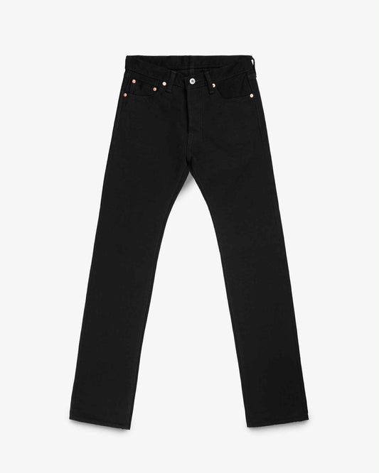 IRON HEART IH-666S-SBG 21 OZ SLIM STRAIGHT CUT JEANS - SUPERBLACK (FADE TO GREY)