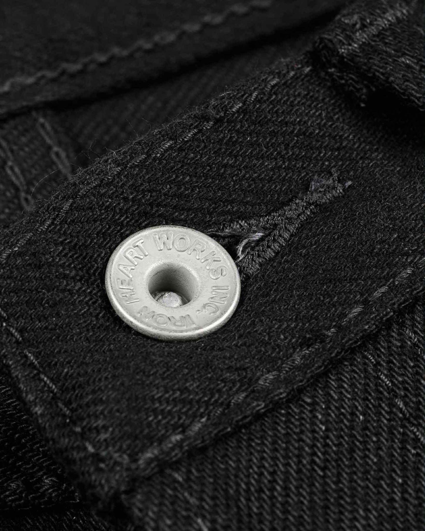 IRON HEART IH-666S-SBG 21 OZ SLIM STRAIGHT CUT JEANS - SUPERBLACK (FADE TO GREY)
