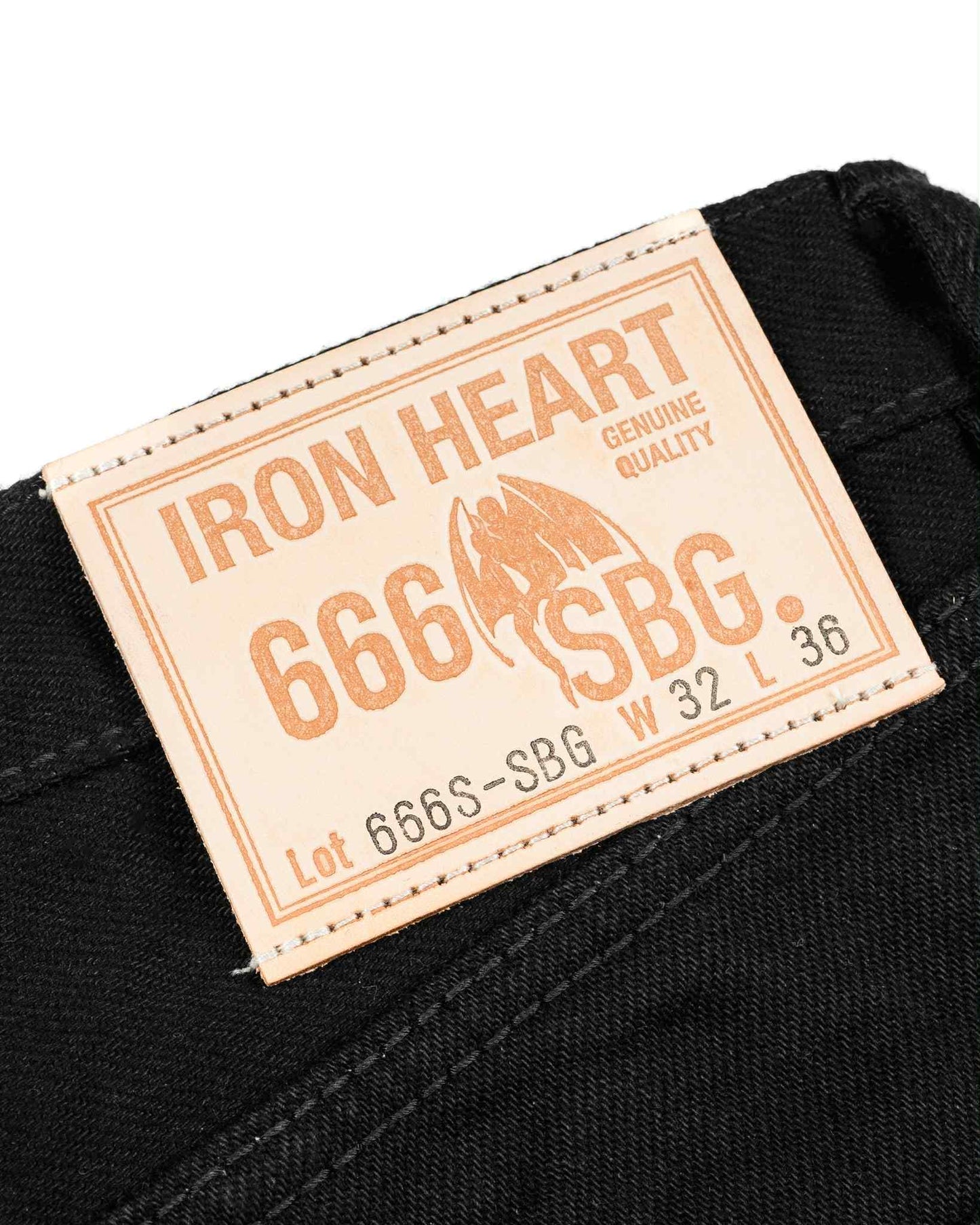 IRON HEART IH-666S-SBG 21 OZ SLIM STRAIGHT CUT JEANS - SUPERBLACK (FADE TO GREY)