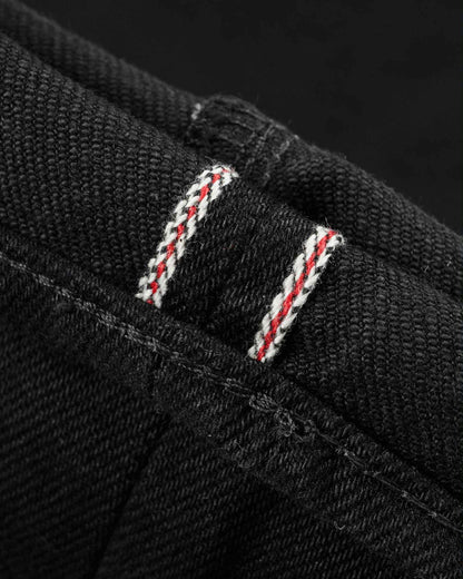 IRON HEART IH-666S-SBG 21 OZ SLIM STRAIGHT CUT JEANS - SUPERBLACK (FADE TO GREY)