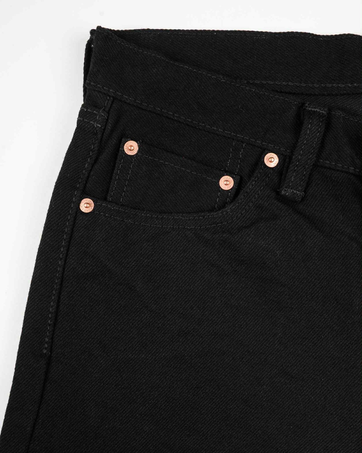 IRON HEART IH-666S-SBG 21 OZ SLIM STRAIGHT CUT JEANS - SUPERBLACK (FADE TO GREY)