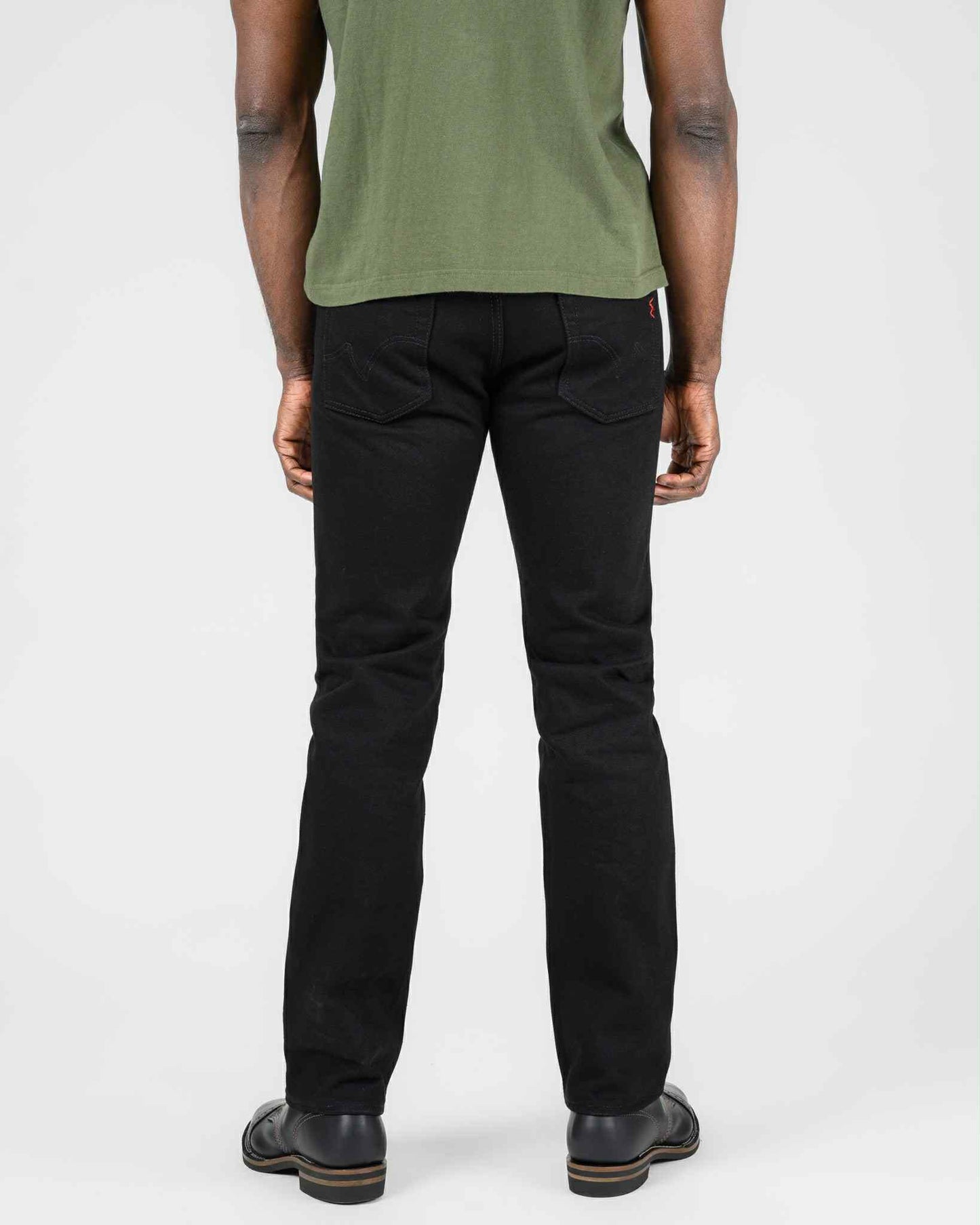 IRON HEART IH-666S-SBG 21 OZ SLIM STRAIGHT CUT JEANS - SUPERBLACK (FADE TO GREY)