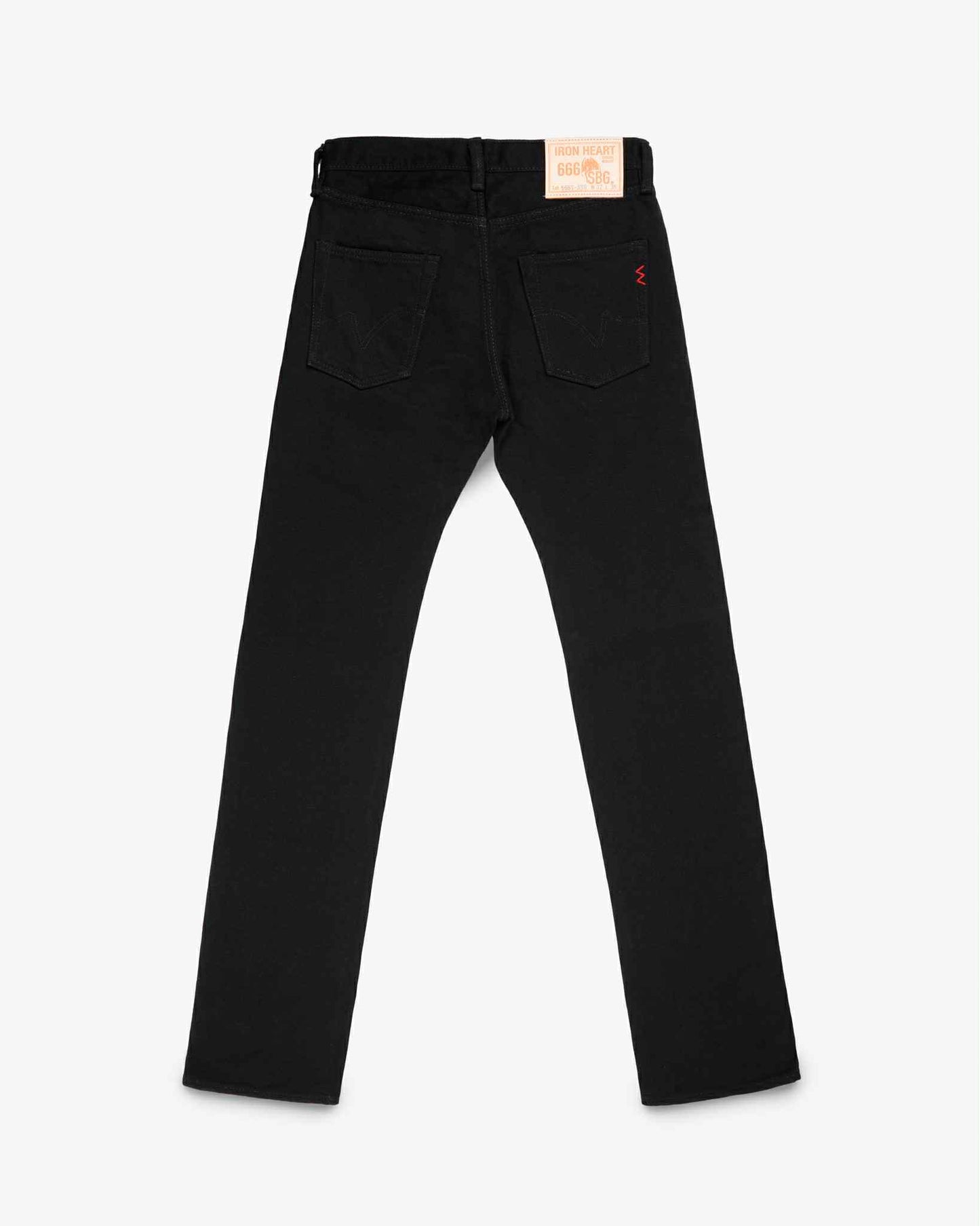 IRON HEART IH-666S-SBG 21 OZ SLIM STRAIGHT CUT JEANS - SUPERBLACK (FADE TO GREY)