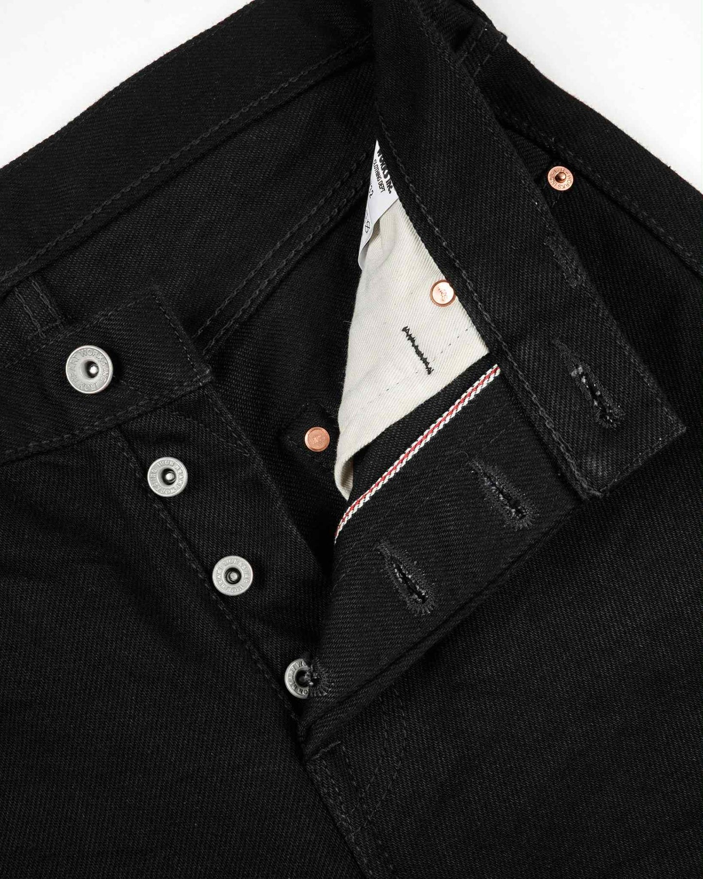 IRON HEART IH-666S-SBG 21 OZ SLIM STRAIGHT CUT JEANS - SUPERBLACK (FADE TO GREY)