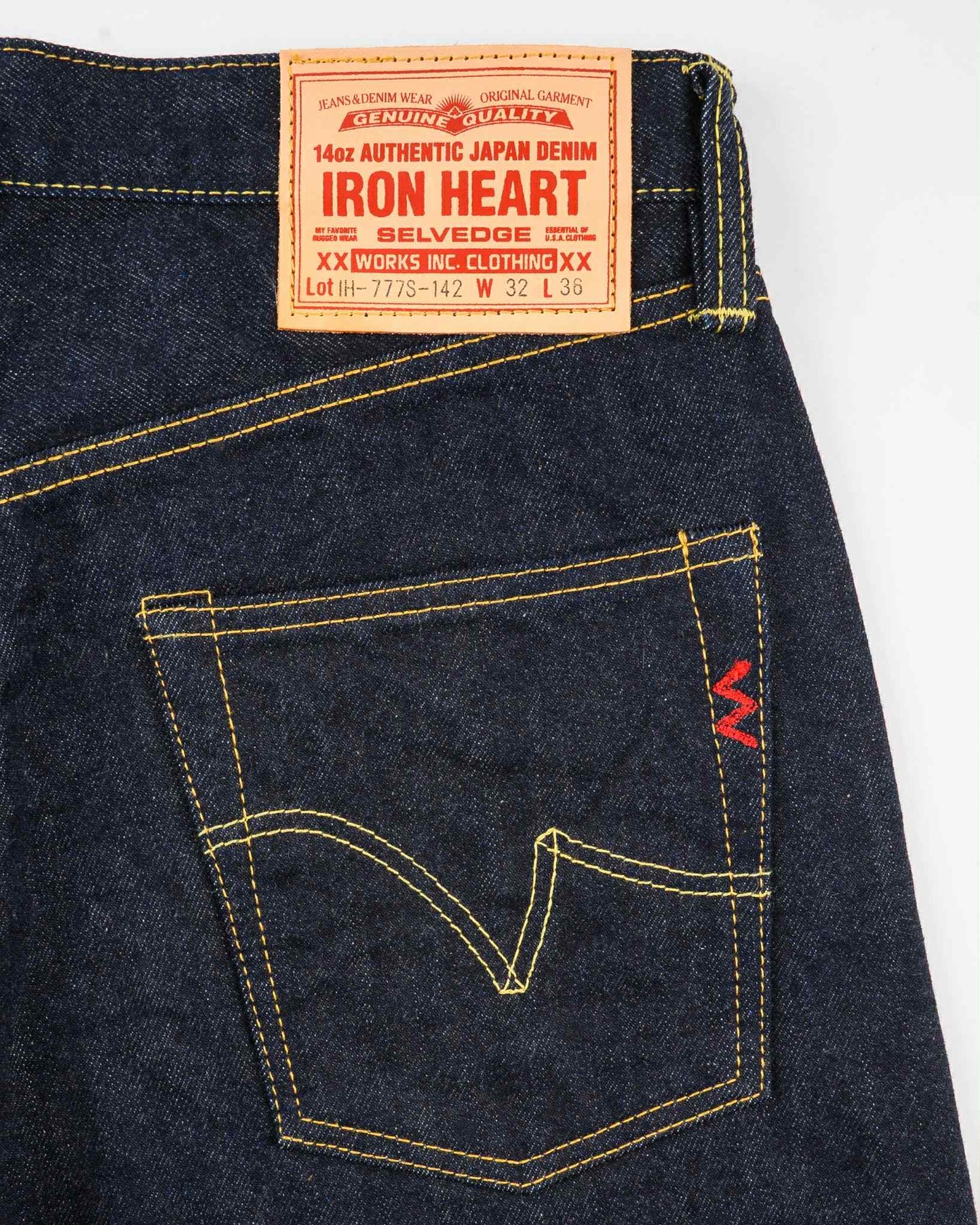IRON HEART IH-777S-142 14OZ SLIM TAPERED CUT JEANS - INDIGO