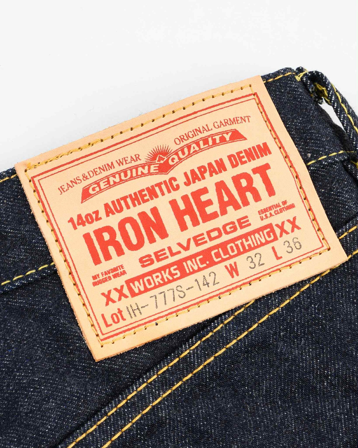 IRON HEART IH-777S-142 14OZ SLIM TAPERED CUT JEANS - INDIGO