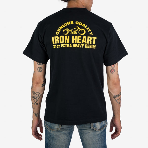 IRON HEART IHPT-2304-BLK 7.5 OZ LOOPWHELL CREW NECK T-SHIRT - BLACK