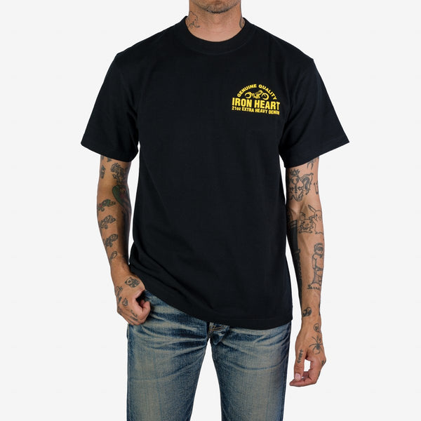 IRON HEART IHPT-2304-BLK 7.5 OZ LOOPWHELL CREW NECK T-SHIRT - BLACK