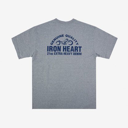 IRON HEART IHPT-2304-GRY 7.5 OZ LOOPWHELL CREW NECK T-SHIRT - GREY