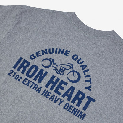 IRON HEART IHPT-2304-GRY 7.5 OZ LOOPWHELL CREW NECK T-SHIRT - GREY