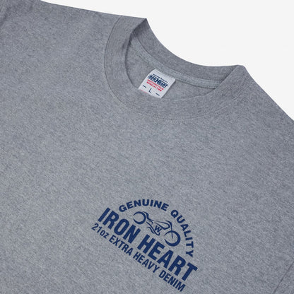 IRON HEART IHPT-2304-GRY 7.5 OZ LOOPWHELL CREW NECK T-SHIRT - GREY