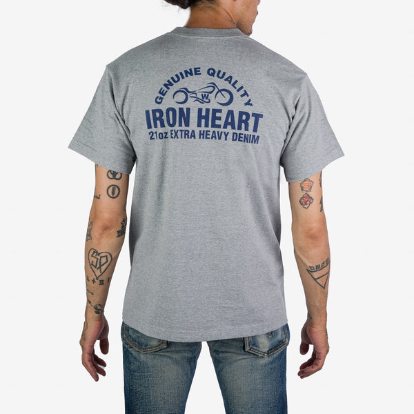 IRON HEART IHPT-2304-GRY 7.5 OZ LOOPWHELL CREW NECK T-SHIRT - GREY