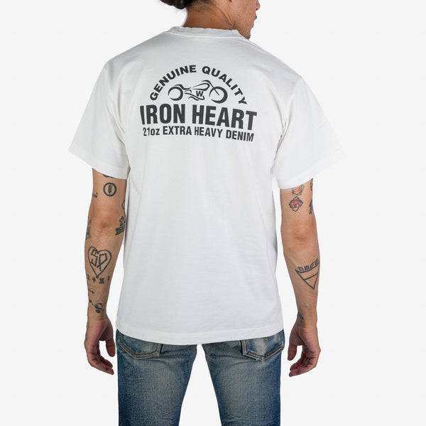 IRON HEART IHPT-2304-WHT 7.5 OZ LOOPWHELL CREW NECK T-SHIRT - WHITE