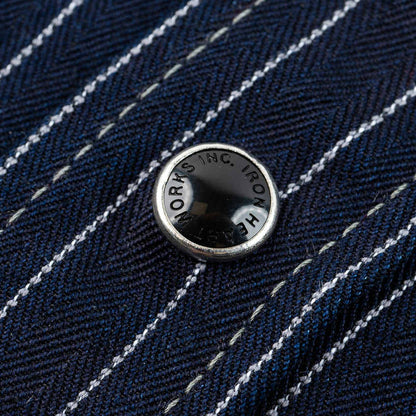 IRON HEART IHSH-424-IND 8,5 OZ HERRINGBONE WESTERN SHIRT - INDIGO