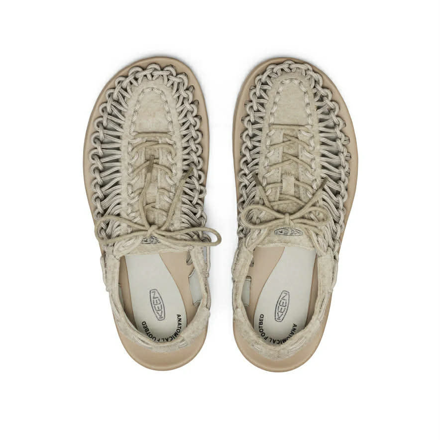 KEEN UNEEK LEA SNEAKER - ABBEY STONE / PLAZA TAUPE