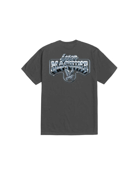 LOSER MACHINE COMPANY AMERICAN CHROME STOCK T-SHIRT - VINTAGE BLACK