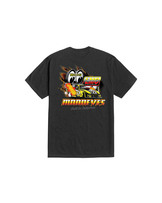 LOSER MACHINE COMPANY X MOONEYES BURNOUT STOCK T-SHIRT - BLACK