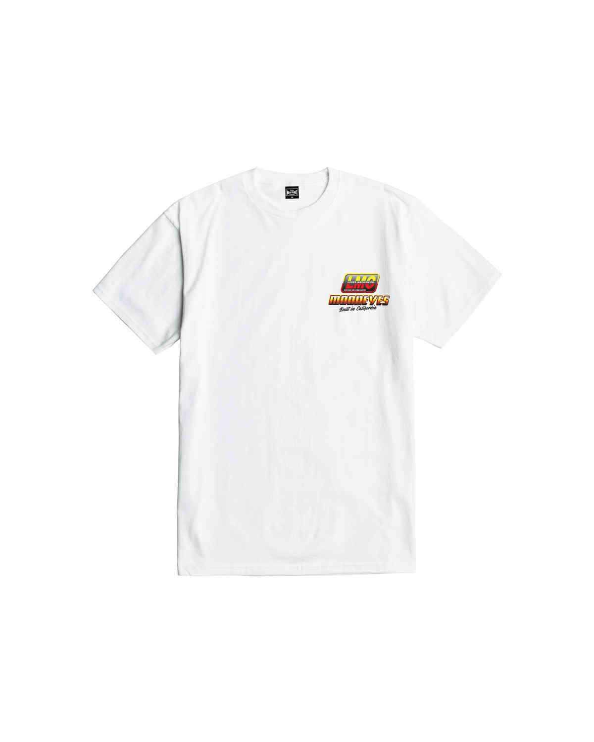 LOSER MACHINE COMPANY X MOONEYES BURNOUT STOCK T-SHIRT - WHITE