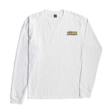 LOSER MACHINE COMPANY X MOONEYES ECONO HAULING STOCK LS T-SHIRT - WHITE