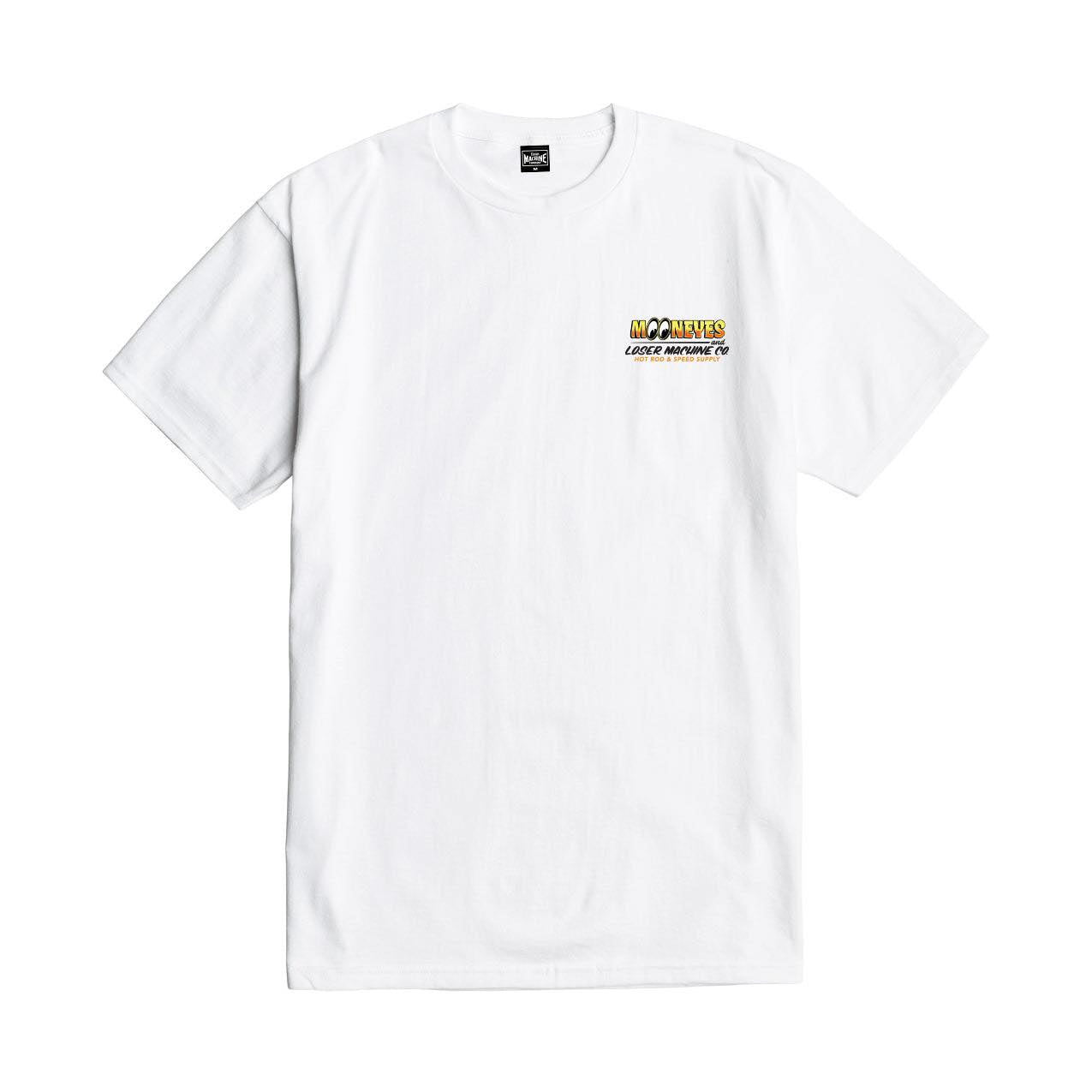 LOSER MACHINE COMPANY X MOONEYES ECONO HAULING STOCK T-SHIRT - WHITE