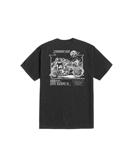 LOSER MACHINE COMPANY X MOONEYES MIDNIGHT RIDE STOCK T-SHIRT - BLACK