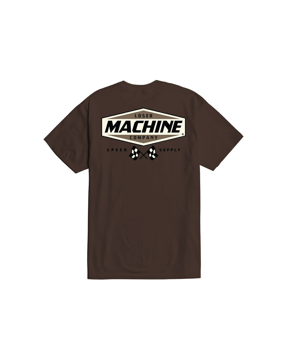 LOSER MACHINE COMPANY OVERDRIVE STOCK T-SHIRT - JAVA BROWN