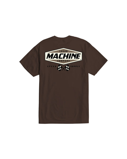 LOSER MACHINE COMPANY OVERDRIVE STOCK T-SHIRT - JAVA BROWN