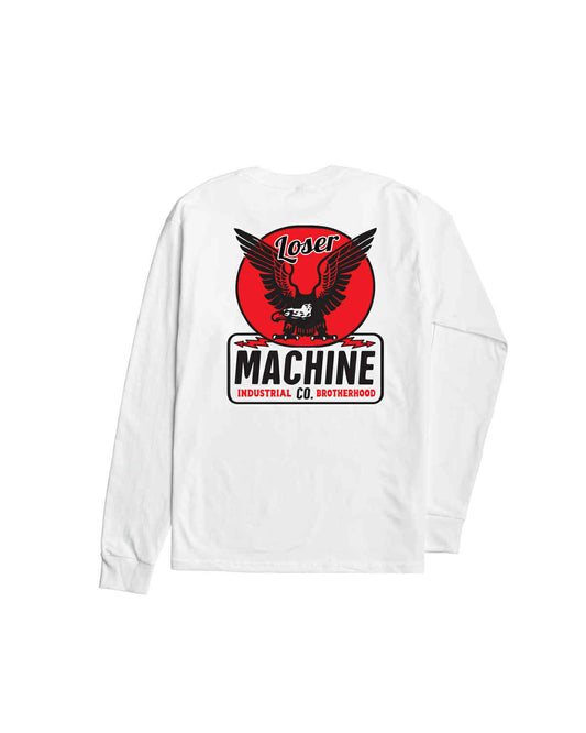 LOSER MACHINE COMPANY POWER BAND STOCK L/S T-SHIRT - WHITE