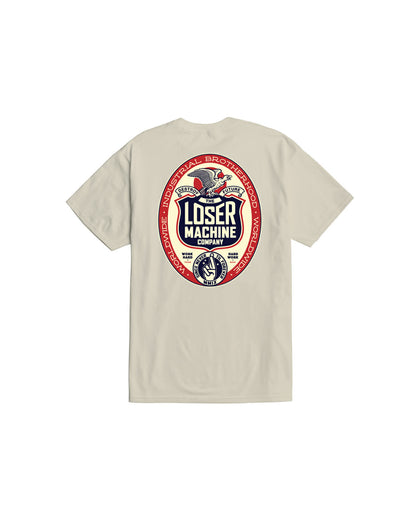 LOSER MACHINE COMPANY WORK HARD STOCK T-SHIRT - CREAM