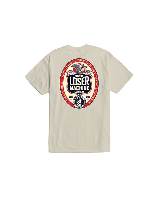 LOSER MACHINE COMPANY WORK HARD STOCK T-SHIRT - CREAM