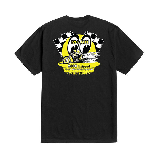 LOSER MACHINE COMPANY X MOONEYES QUARTER MILE STOCK T-SHIRT - BLACK