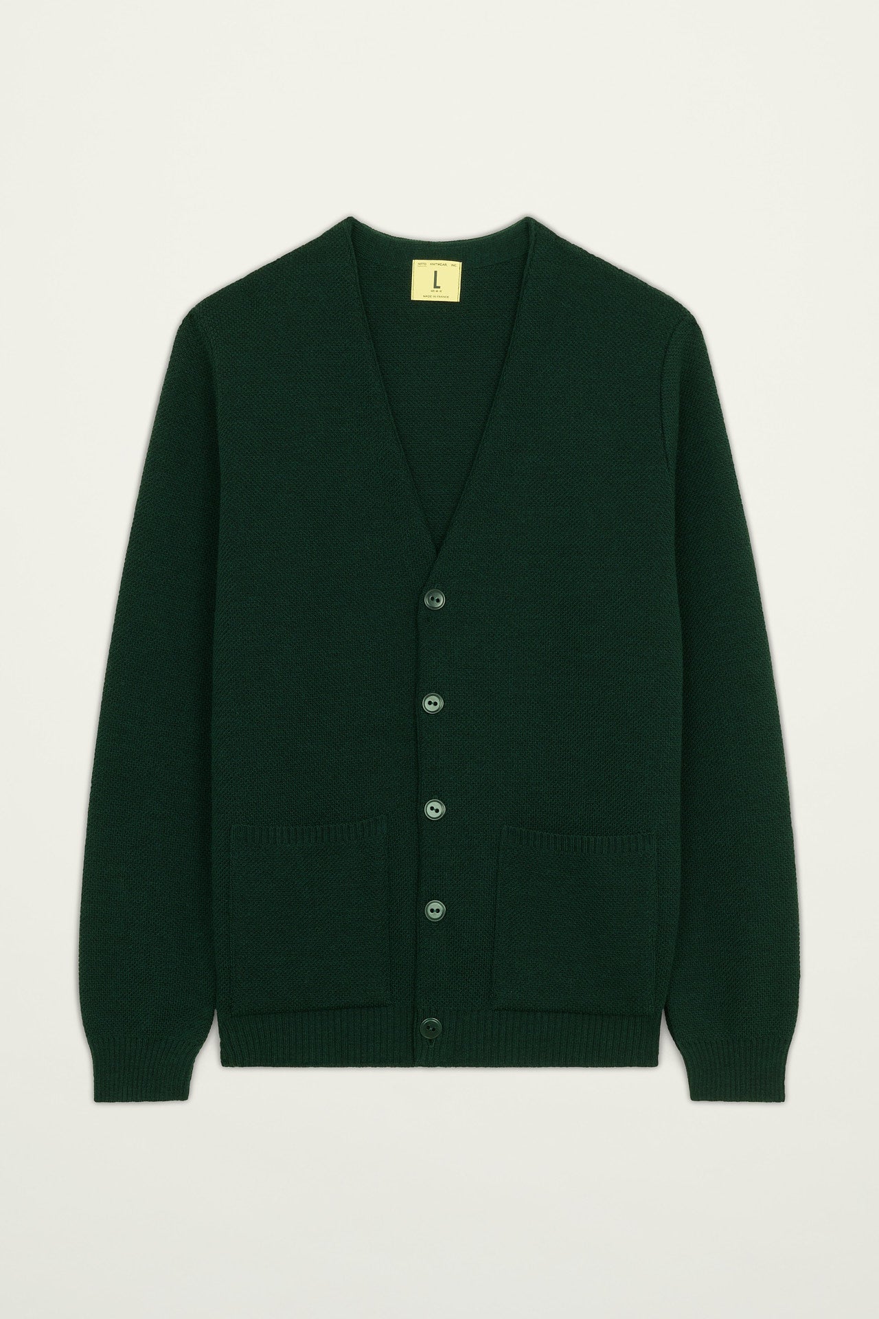 NITTO KNITWEAR CARDIGAN YOURI - VERT FORET