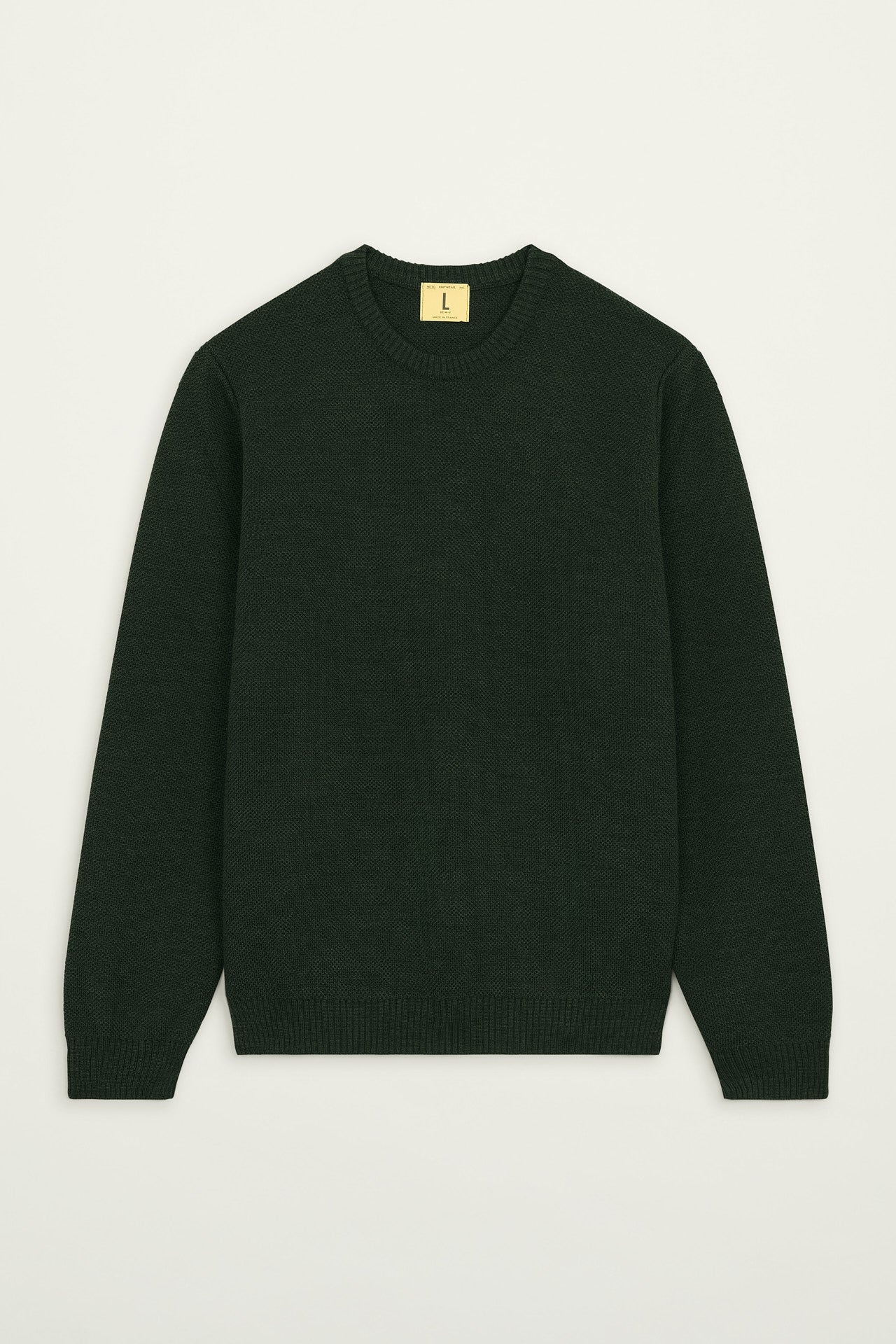 NITTO KNITWEAR PULL YOURI COL ROND - VERT FORET