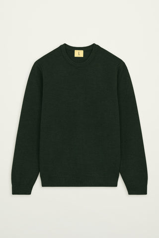 NITTO KNITWEAR PULL YOURI COL ROND - VERT FORET