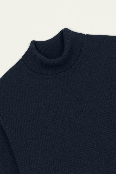 NITTO KNITWEAR PULL YOURI COL ROULE - NAVY