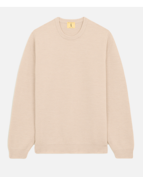NITTO KNITWEAR PULL YOURI COL ROND - NATUREL