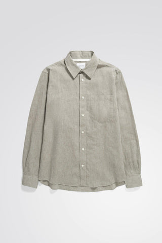 NORSE PROJECTS ALGOT RELAXED COTTON LINEN SHIRT - IVY GREEN